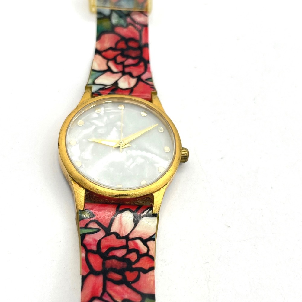 Metropolitan Museum of Art MMA Vintage Floral Watch Mother of Pearl Dial 33mm